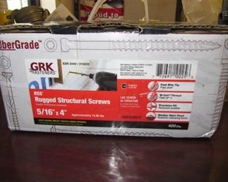 NEW BOX OF GRK FASTENERS RUGGED STRUCTURAL SCREWS  5/16" X 4"  APX.  16 LBS.