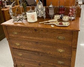 Large antique four drawer chest of drawers
