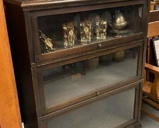 Unusual Queen Anne style barrister bookcase

