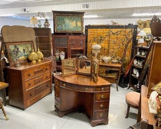 Selection of vintage and antique furniture
