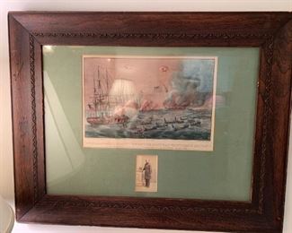 #18	"Bombardment and Capture of the Forts at Hatteras Inlet" Framed 26x21	 $225.00 	
