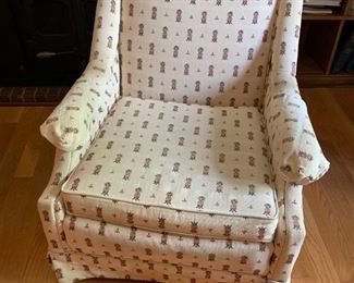 #40	Cream Fabric w/Pineapple Print Side Chair	 $65.00 	
