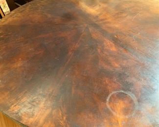 #45	Vintage Round Wood Table w/pedistal Legs on Wheels 36rx30T	 $200.00 	
