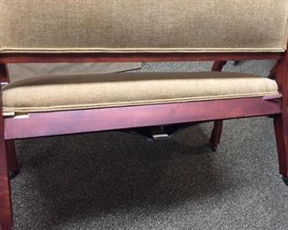 #KH203 Cherry Settee-As Is (Useable) back side view. 47"Wx42"Hx23"D on wheels $75