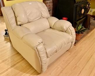 Cream White Leather Chair