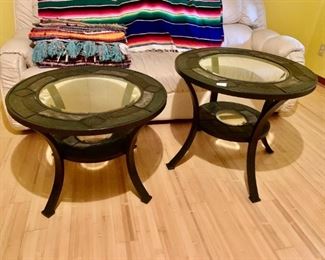 Round Side Tables with Glass tops