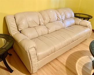 Cream Leather Sofa- No Pets or Smoking