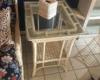 Wicker End Table - Part of 27 Piece Set - Circa 1920