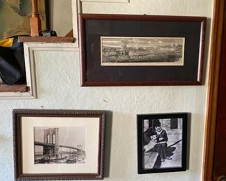 Artwork, framed photos
