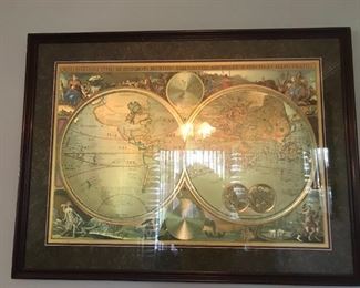 #24	Framed Gold Globe Picture 38x28	 $75.00 		
