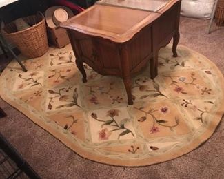 #38	Chinese Sage green/Peach Oval Rug   67x60	 $75.00 		
