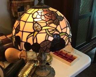#50	Roses Stained Glass Lamp 18" tall	 $85.00 		
