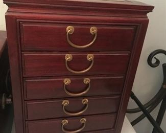 #66	5 drawer jewelry cabinet wood 10x8x13	 $45.00 		
