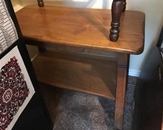 #84	wood end table with 1 shelf 25x13x21	 $65.00 		
