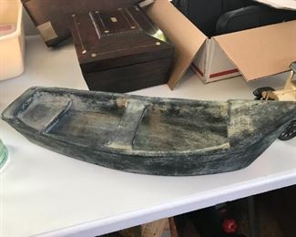 #115	Ceramic Distressed Canoe 20"L x 6"W x 6"D	 $25.00 		
