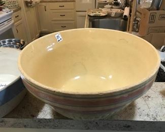 #138	Kitchen	Tan/Blue/Pink Biscuit Bowl (as is chips) 12x6	 $45.00 		
