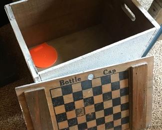#167	box	Old White-painted Crate w/lid - Bottom side is checkerboard	 $20.00 		
