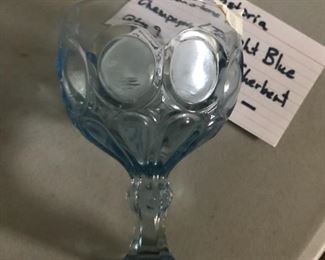 #88	China	Fostoria Moonstone light blue Champagne/tall sherbet 9 glasses	 $90.00 		
		
