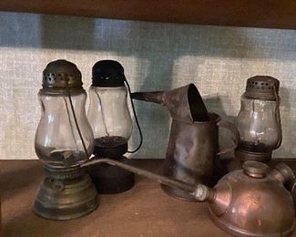 Mini Lanterns and oil can