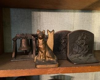ship and German Shepard book ends 