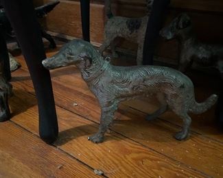 Antique greyhound dog doorstop 