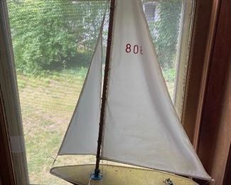 Vintage Model Sailboat 