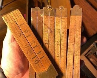 Vintage Folding Rulers (Brass/Boxwood) 