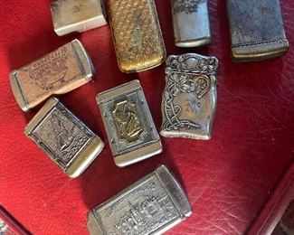collection of match safes - sterling and ornate  