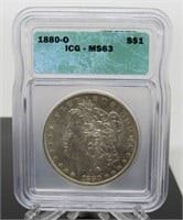 Yr: 1880 - O
Denomination Morgan Silver Dollar
Located in: Chattanooga, TN
O Mint
ICG MS63