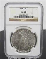 Yr: 1884- P
Denomination Morgan Silver Dollar
Located in: Chattanooga, TN
P Mint
MS63