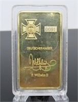 Denomination Deutsche Reichsbank
Series: Gold Bullion
Located in: Chattanooga, TN
F. Willhelm II
999 / 1000 Reichs Gold