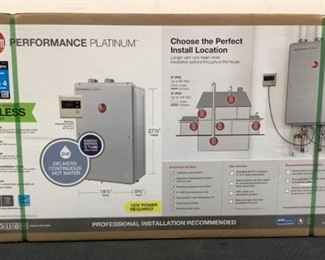 Located in: Chattanooga, TN
Condition "Unused, Overstock"
MFG Rheem
Power (V-A-W-P) 199,900 BTU
Indoor Tankless Gas Water Heater
Size (WDH) 18-1/2"Wx9-3/4"Dx27-1/2"H
Natural Gas
*Sold As Is Where Is*