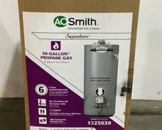 Located in: Chattanooga, TN
Condition "New in Box"
MFG AO Smith
Ser# 125255269
30 Gallon Propane Water Heater
Size (WDH) 20" Dia. x 50"H
29000 BTU
**Sold As Is Where Is**