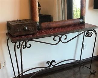 Iron Console Table and Mirror