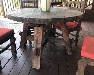 MESQUITE DINING ROOM TABLE AND FOUR CHAIRS from Arte Mexicano