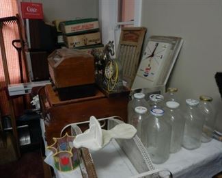 Washboard, clock, miscellaneous