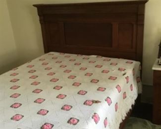 Bed that has matching dresser and wash stand. Hand made coverlet