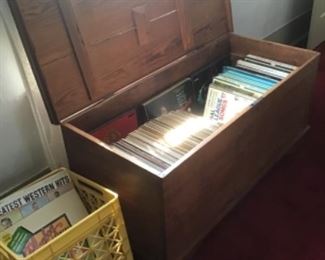 Record albums from country to classic, Elvis to Sinatra, show tunes and Nat King Cole. This is about half of the collection