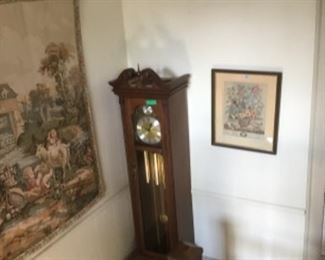 Modern works tall case clock. Westminster chimes