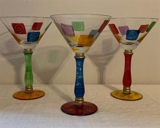 Multi-color martini glasses.