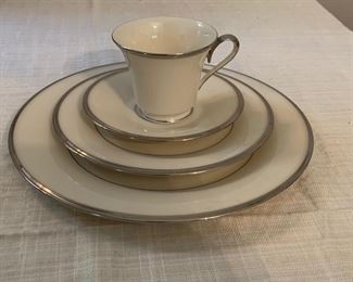 Set of Lenox Solitaire pattern china.