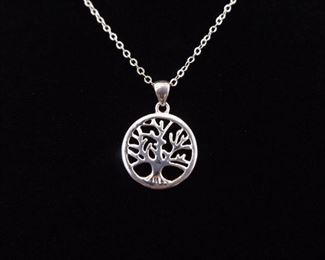.925 Sterling Silver Tree of Life Pendant Necklace
