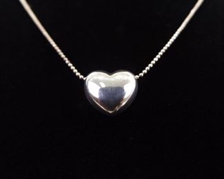 .925 Sterling Silver Heart Pendant Necklace
