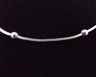 .925 Sterling Silver Fixed Ball Necklace
