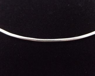 .925 Sterling Silver Round Snake Chain Necklace
