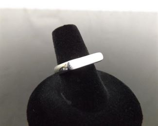 .925 Sterling Silver SILPADA Flat Top Impression Ring Size 7
