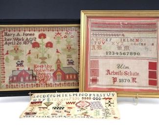 Samplers dating 1862, 1870 & 1875.  Picture #A.42	
