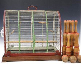 Bird cage, set of ten pins.  Picture #A.43	
