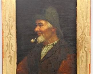 A 19th century oil on panel portrait of a Fisherman by C.H. Van Sande.  Picture #A.47	
