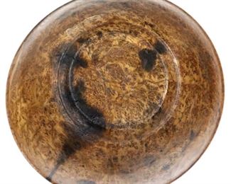 18th century walnut burl bowl with rim, 10 1/2" in diameter. Picture #A.68	
